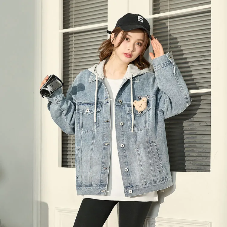 Tonlion Denim Jacket Women's Medium Denim Blue-2