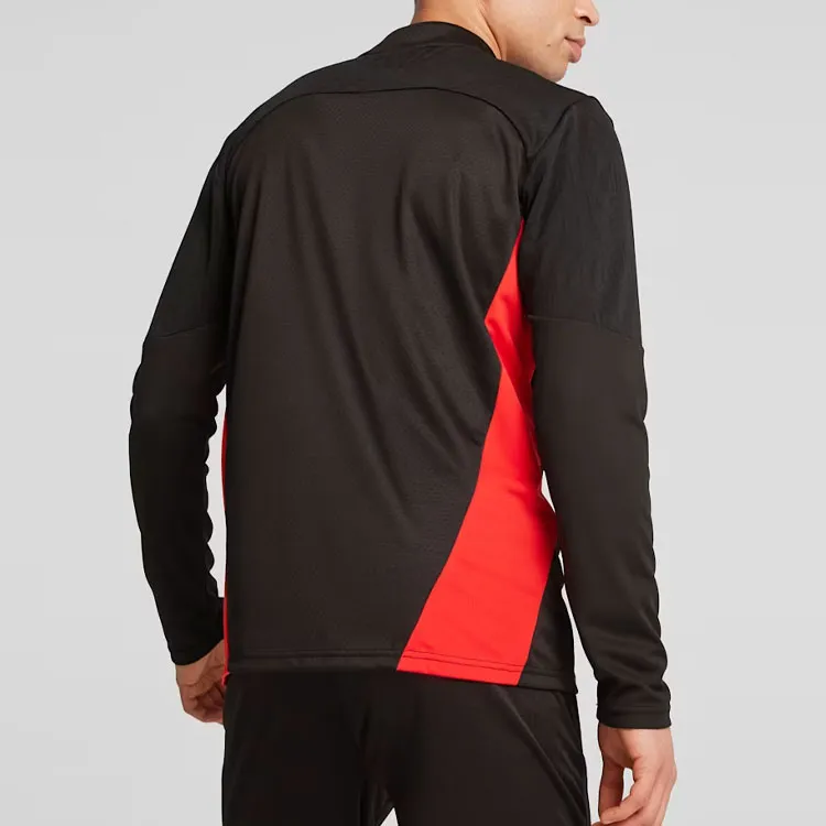 PUMA Ac Milan Training Quarter Zip Top T Shirt Men's Black-3