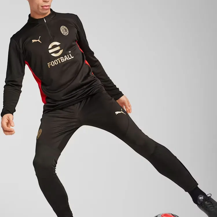 PUMA Ac Milan Training Quarter Zip Top T Shirt Men's Black-2
