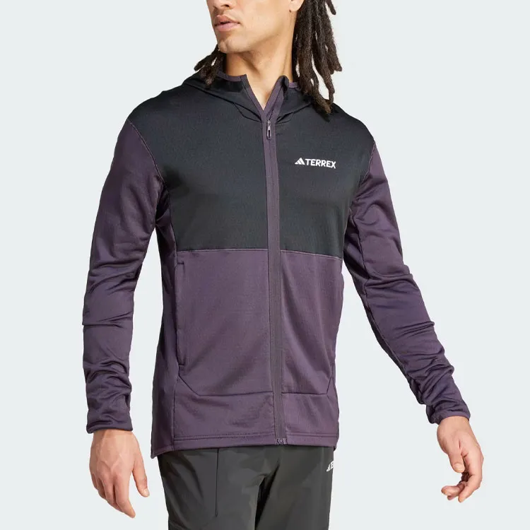 Adidas Terrex Xperior Light Fleece Hooded Jacket Jackets Coats Men's Aurora Black-3