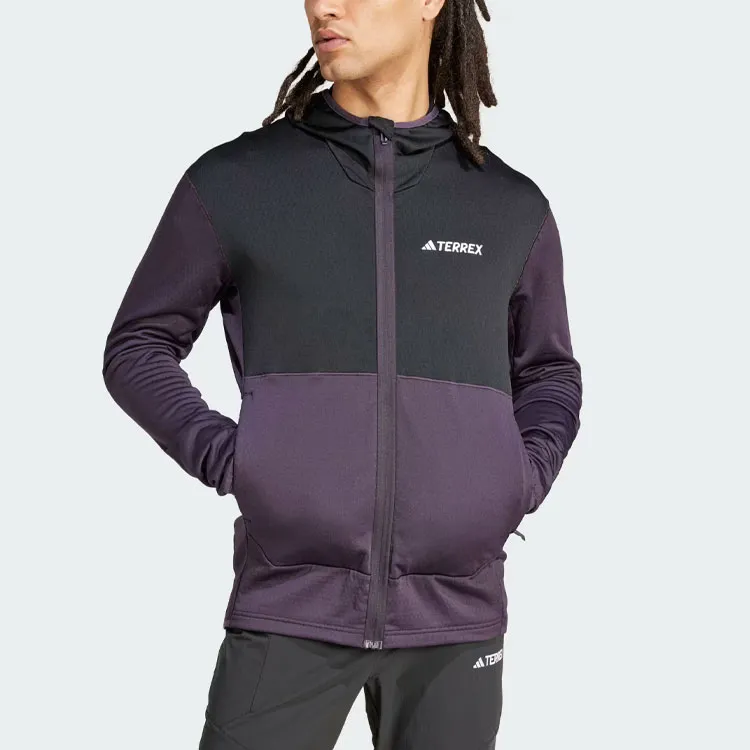 Adidas Terrex Xperior Light Fleece Hooded Jacket Jackets Coats Men's Aurora Black-1