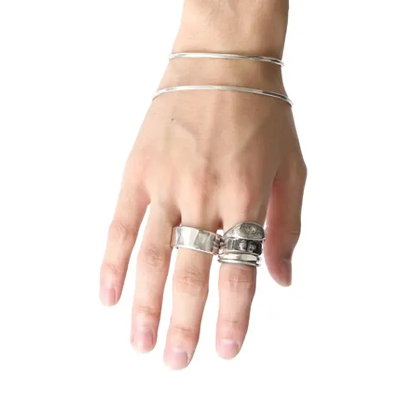 Werkstatt Munchen 925 Sterling Silver Bangles Unisex Silver-2