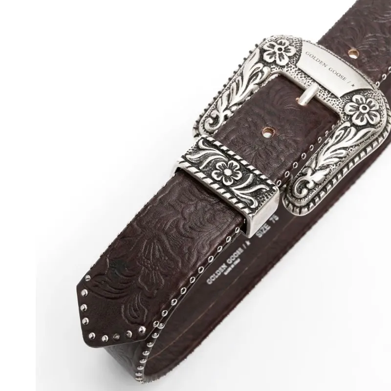 Golden Goose Logo Plaque Buckle Belt-1