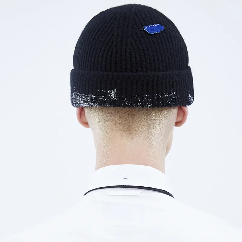 ADER ERROR Paint-detail Ribbed-knit Beanie-1