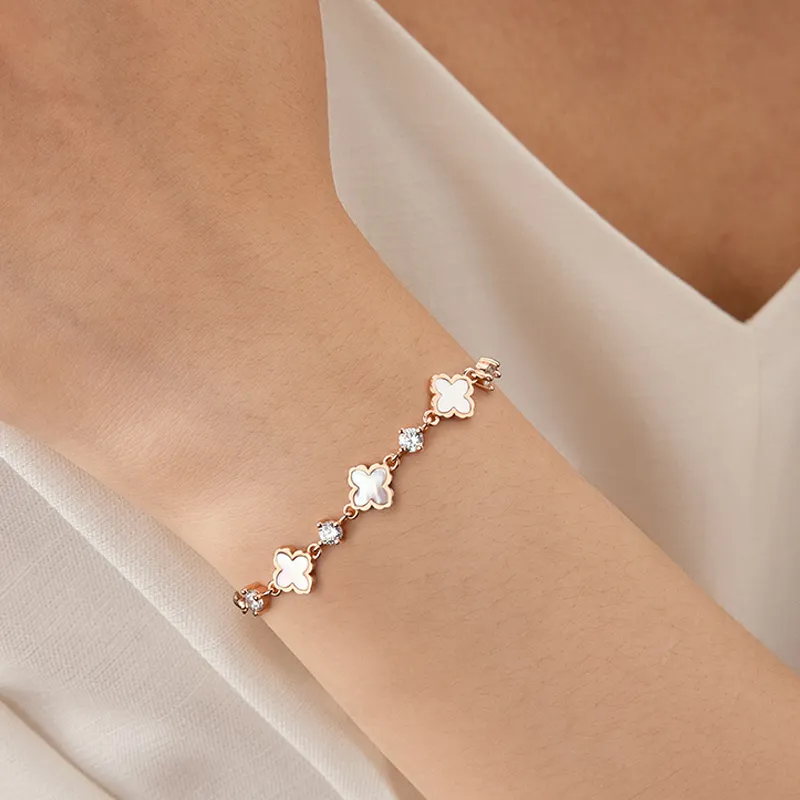 KADER S925 Silver With Zircon Bracelets Women's Two Tone Box-3