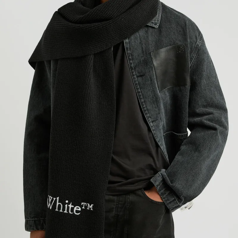 OFF WHITE Bookish Knit Scarf-3