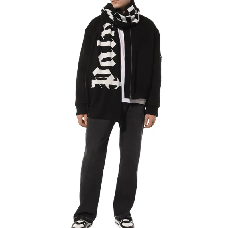 PALM ANGELS Logo Intarsia-Knit Scarf-4