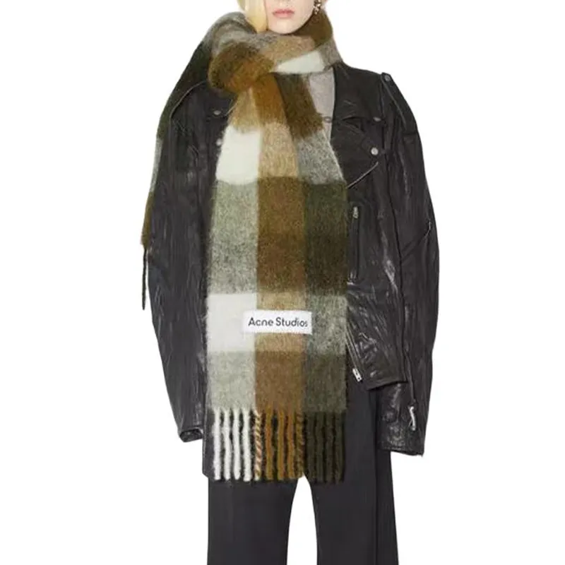 Acne Studios Checked Fringed Edge Scarf-4