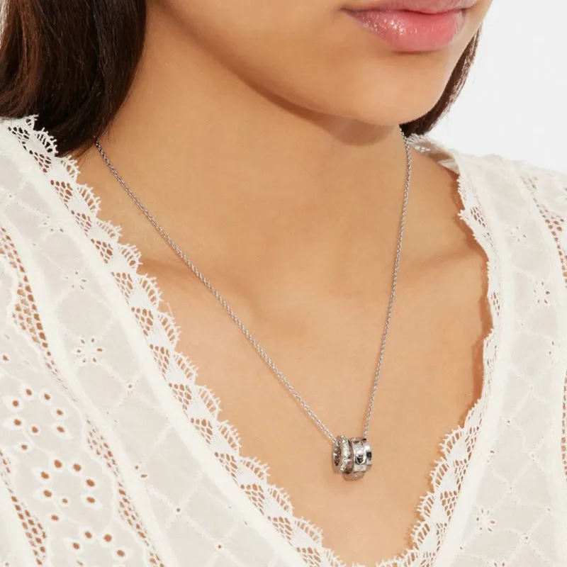 COACH Brass Necklaces Women's Silver-1