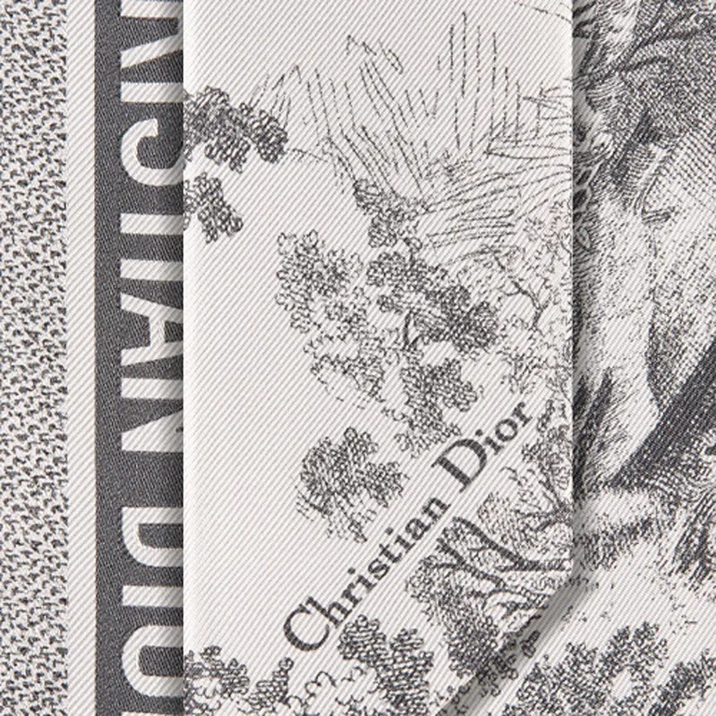 DIOR Mulberry Silk Scarves Women's Gray-2