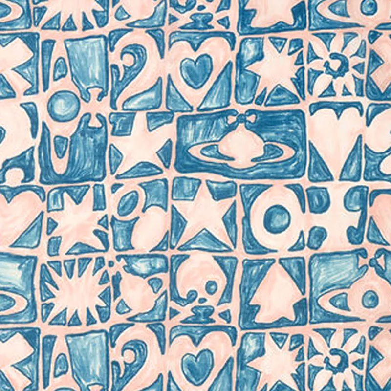 Vivienne Westwood Cotton Silk Scarves Unisex Blue-2
