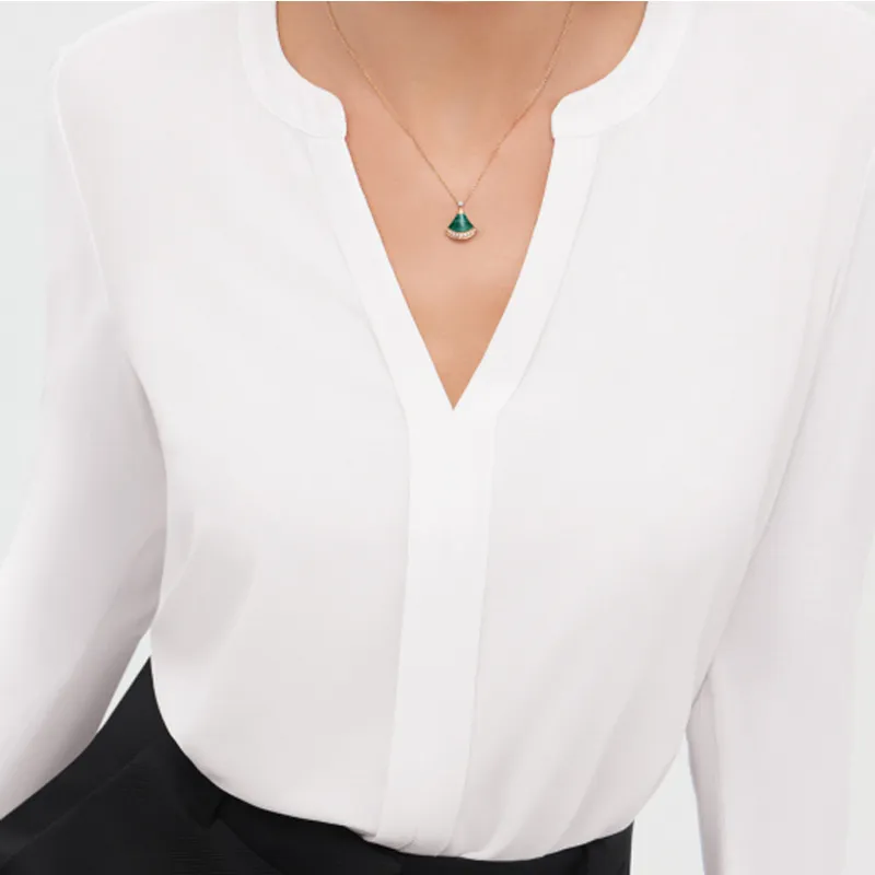 BVLGARI Divas' Dream Series 18K Rose Gold Necklaces Women's Green-3