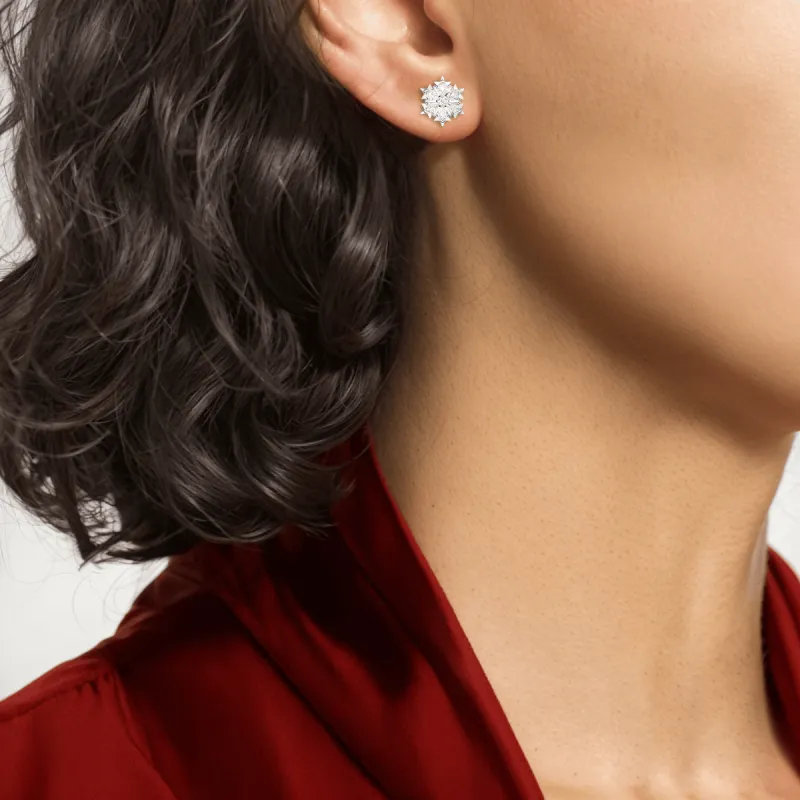 Swarovski Artificial Crystal Earrings Women's White-3