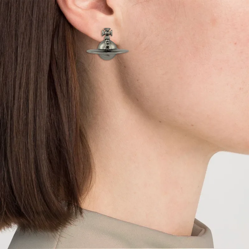 Vivienne Westwood Brass Stud Earrings Women's Dark Gray-3