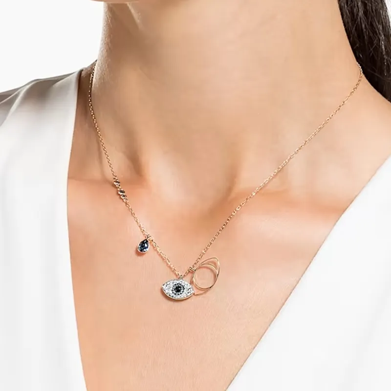 Swarovski Eye Gemstone Pendant Necklace-6