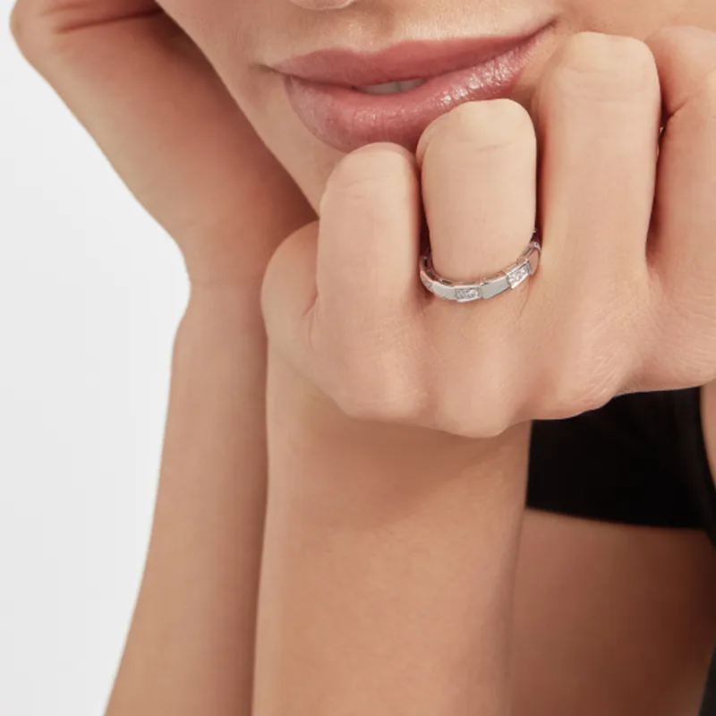 BVLGARI SERPENTI VIPER White Gold Rings Unisex Silver-4