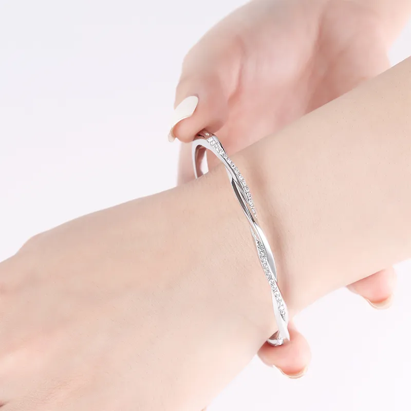 Givenchy Crystal, Alloy Bangles Unisex Silver-3