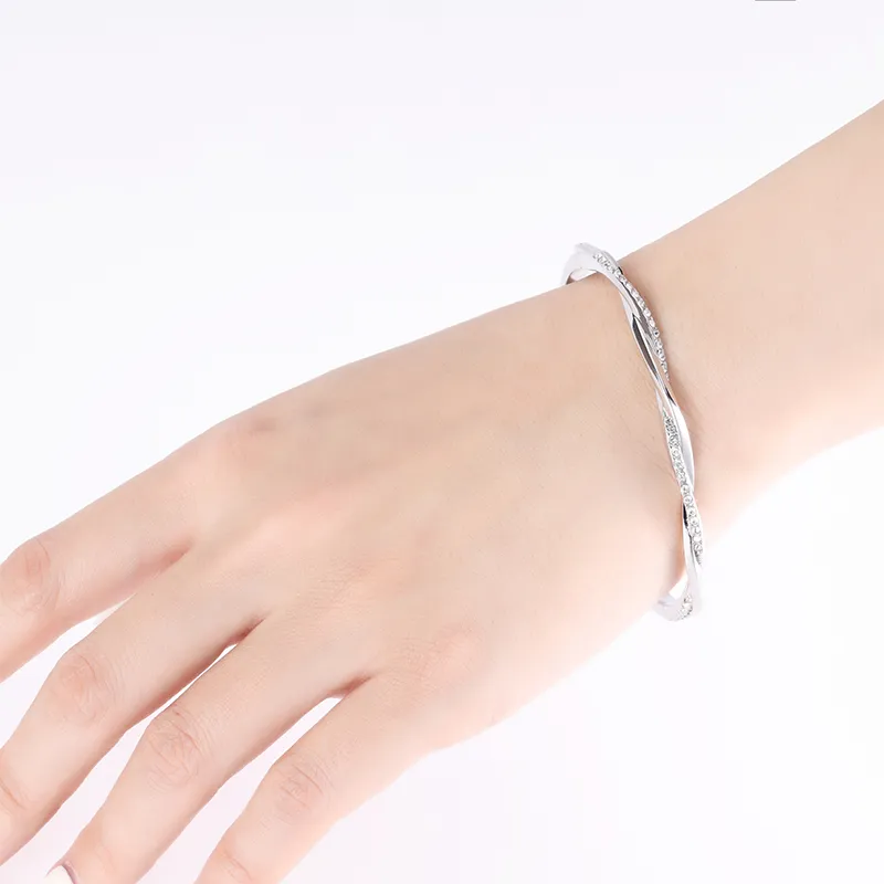 Givenchy Crystal, Alloy Bangles Unisex Silver-2