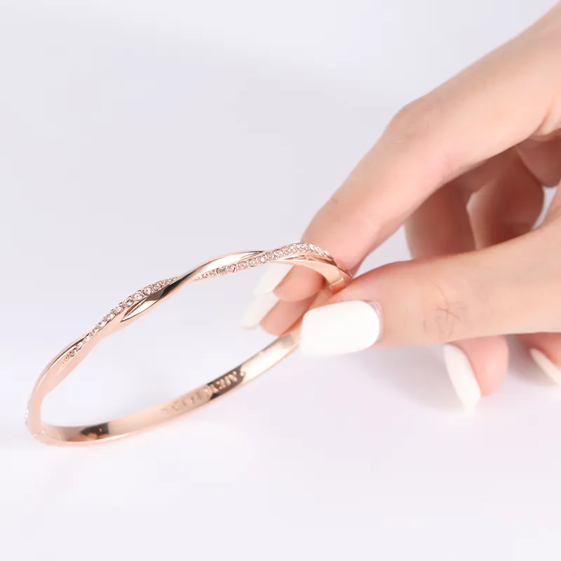 Givenchy Crystal Bangles Unisex Rose Gold - POIZON
