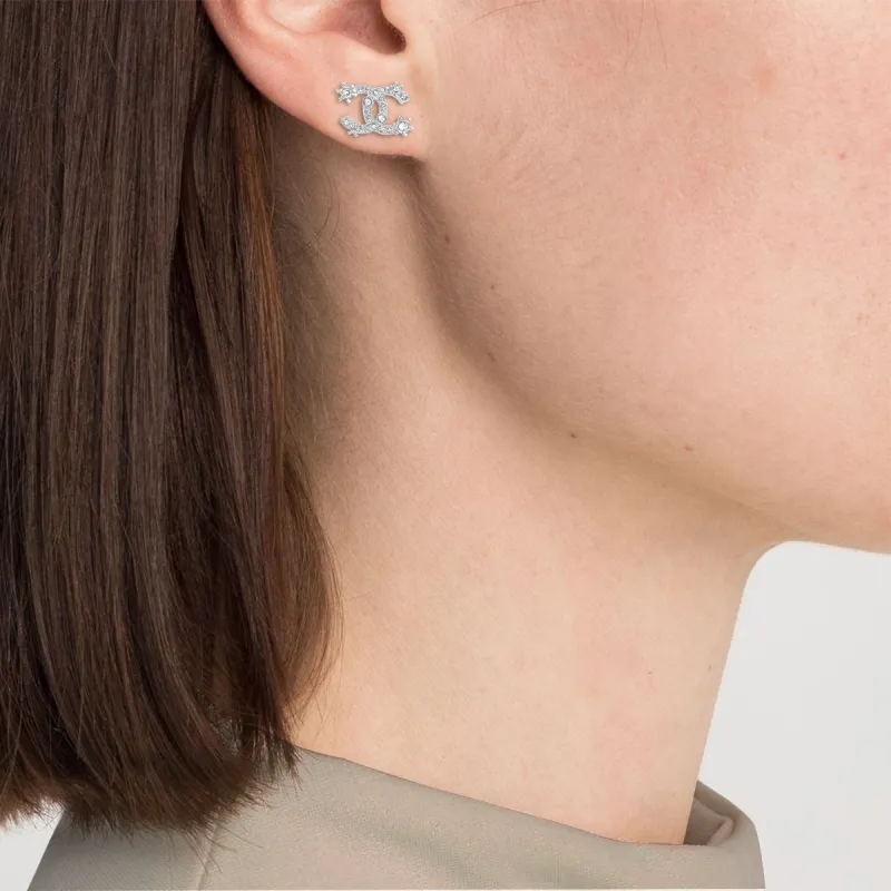 CHANEL Snowflake Cc Logo Earrings-3