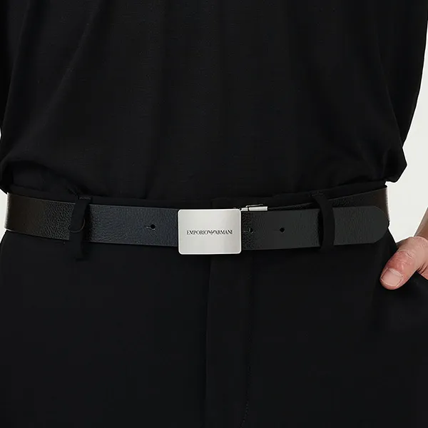 EMPORIO ARMANI Logo Buckled Reversible Belt-6