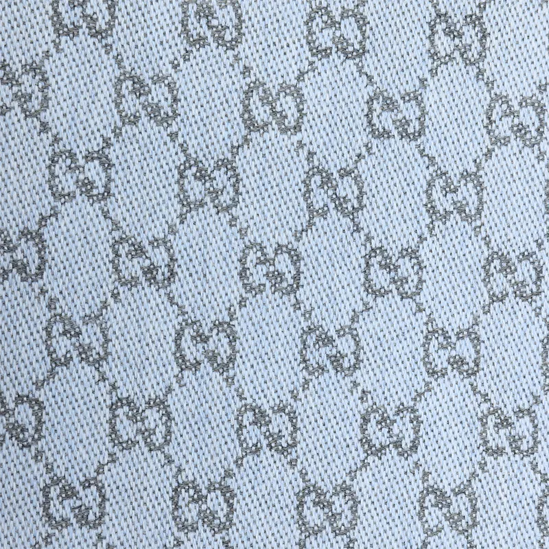 GUCCI Wool Knit Scarves Unisex Light Blue/Light Gray-2