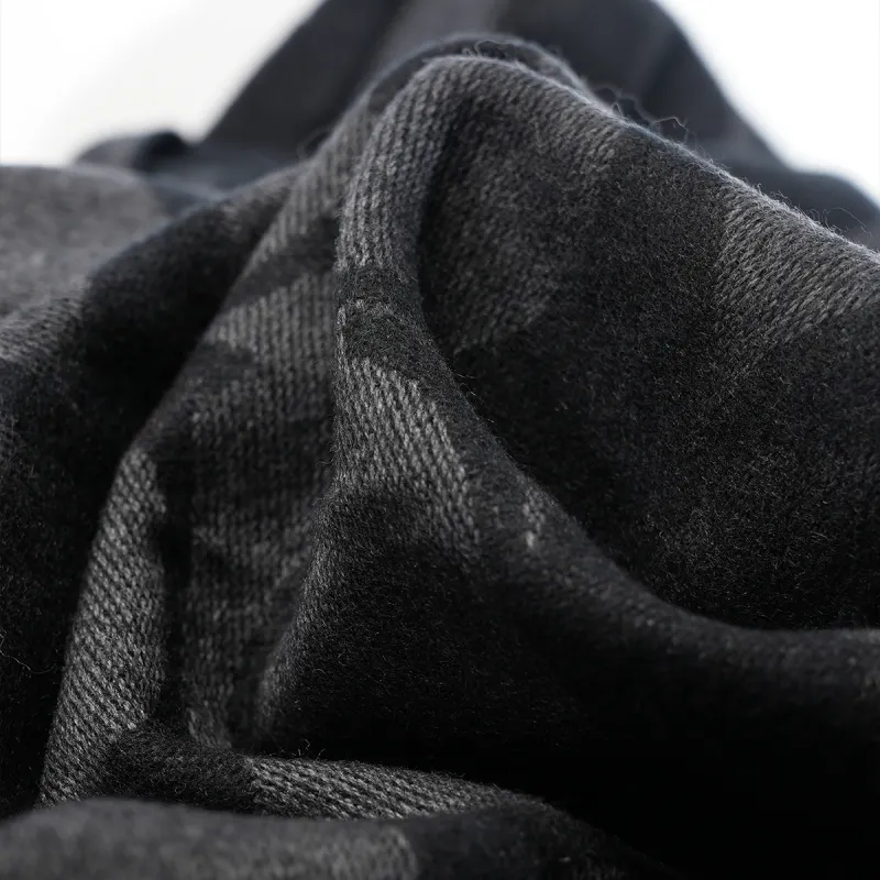 COACH Sheep Wool Knit Scarves Unisex Black-5