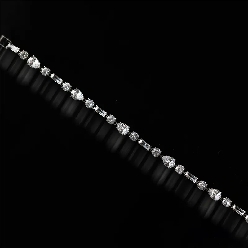 Givenchy Crystal, Metal Bracelets, Cuban Chain Style Unisex White-6