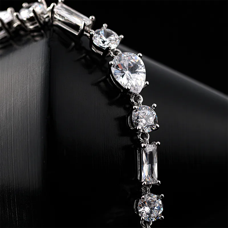 Givenchy Crystal, Metal Bracelets, Cuban Chain Style Unisex White-2