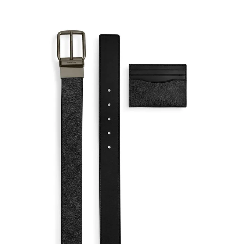 COACH Artificial Leather Leather Belts Men's Black  -3