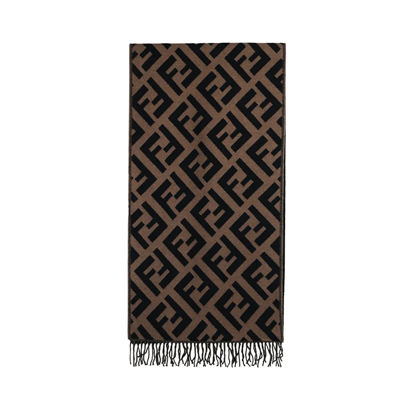 FENDI Jacquard Knit Ff Logo Scarf-1