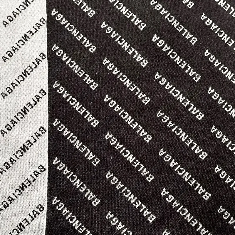 Balenciaga Wool Knit Scarves Unisex Gray Black Double-Sided-4