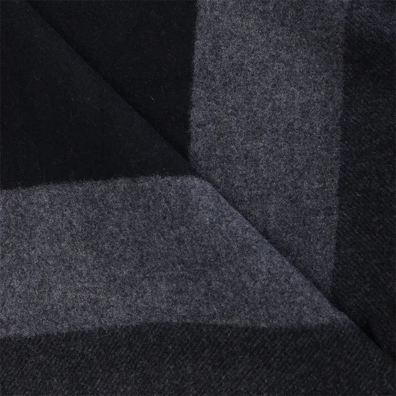 HERMES Cashmere Knit Scarves Unisex Black-2