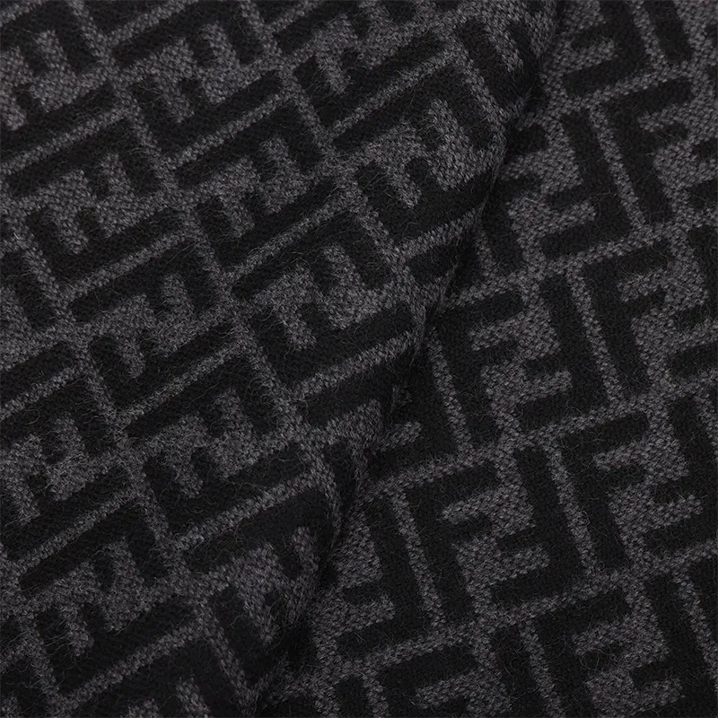 FENDI Knit Scarves Men's Black/Gray-2