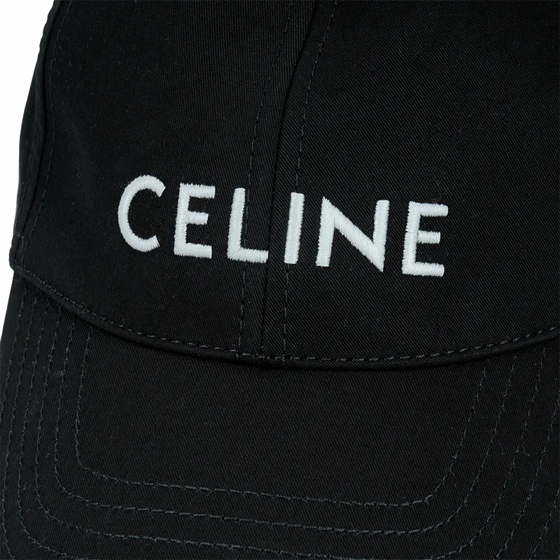 CELINE Cotton Polyester Baseball Caps Unisex Black-4