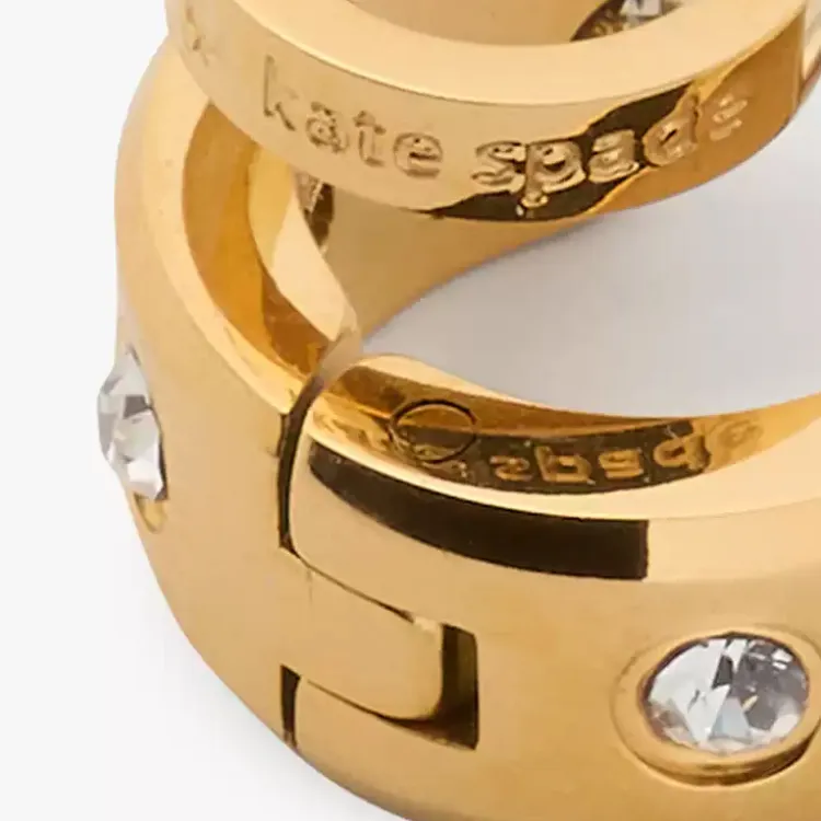 Kate Spade Set In Stone Double Huggies Earrings-5
