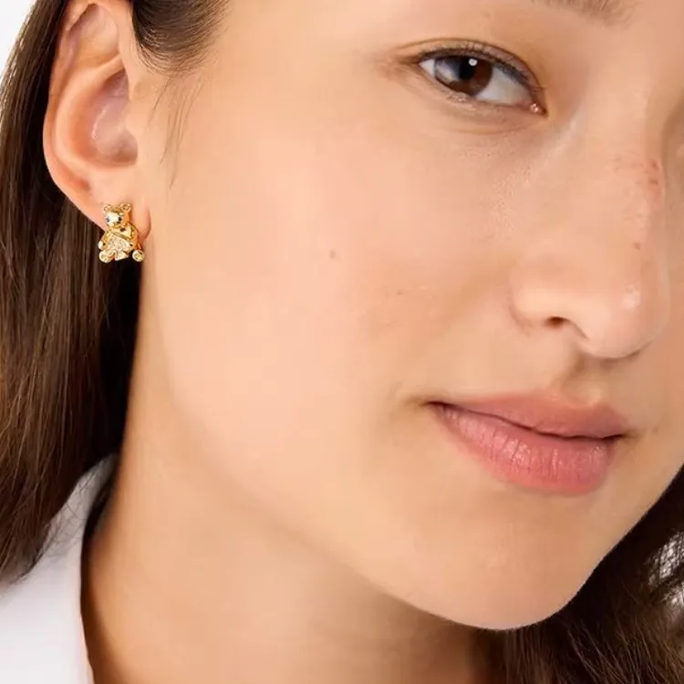 Kate Spade Copper Stud Earrings Women's Gold-4