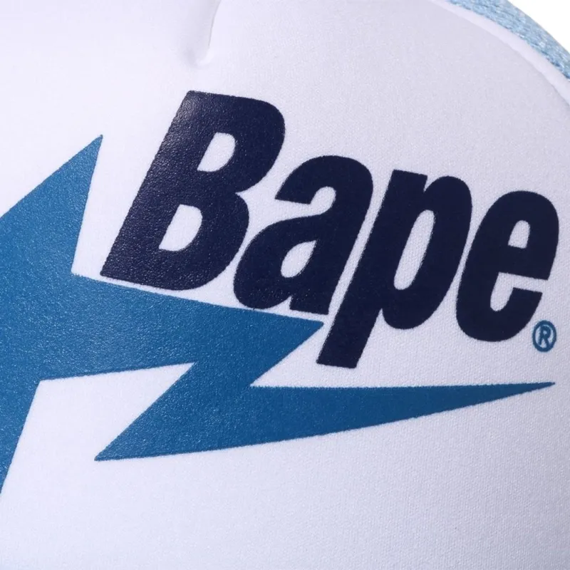 A BATHING APE Nylon Baseball Caps Women's Blue/White-4