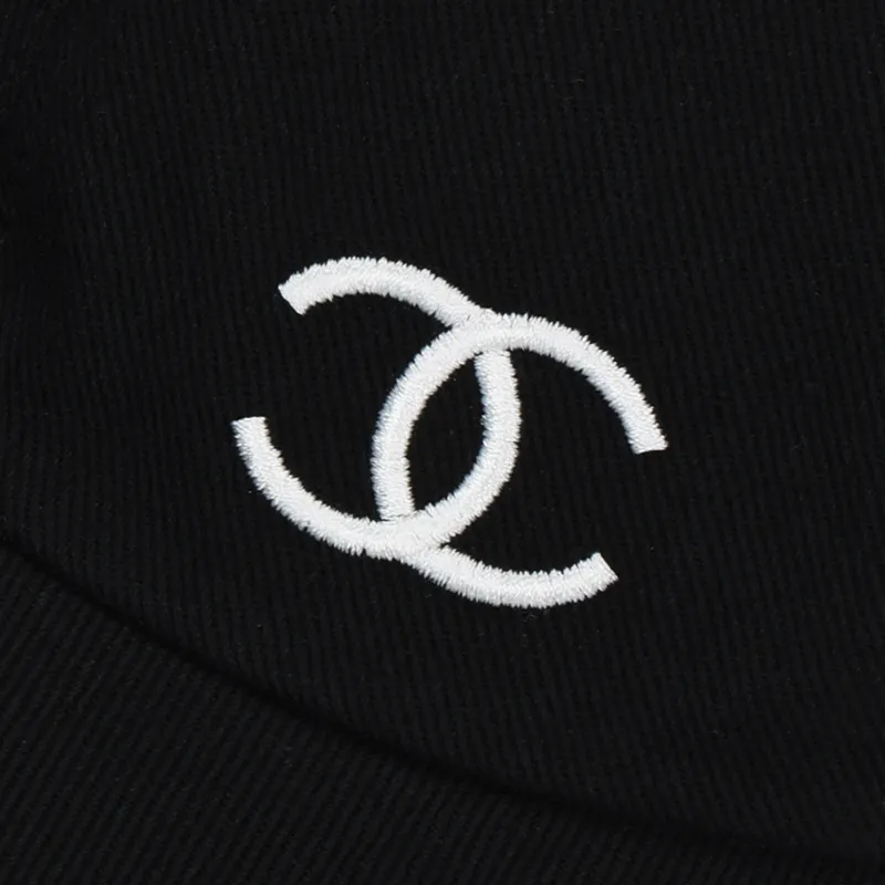 CHANEL Cotton Baseball Caps Women's Black-4