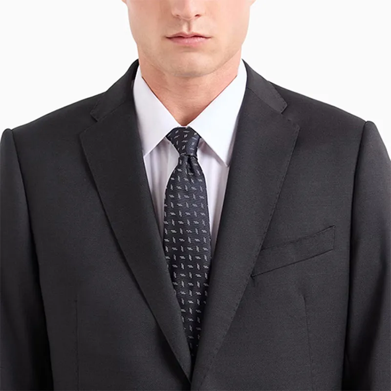EMPORIO ARMANI Mulberry Silk Ties Men's Marine Blue-3