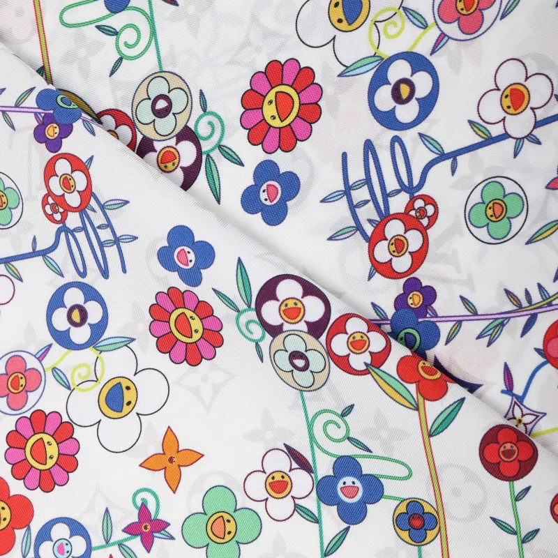 LOUIS VUITTON X Takashi Murakami Monogram Superflat Flowers Square 90-2
