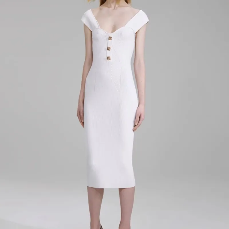 Self portrait Sleeveless Dress Women's White-2