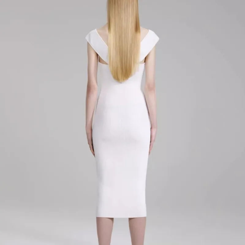 Self portrait Sleeveless Dress Women's White-3