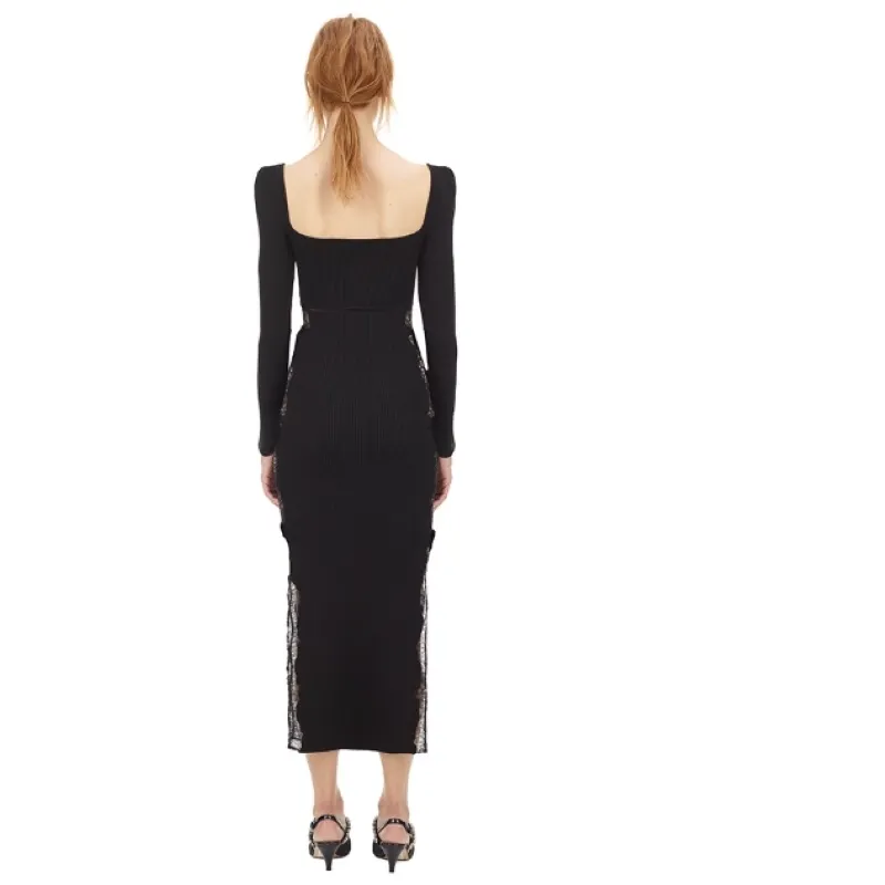 Self portrait Long Sleeved Dresses Women's Classic Black-5