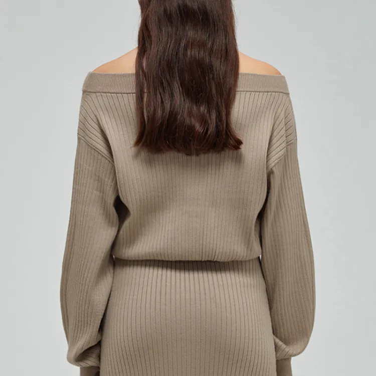 Self portrait Long Sleeved Dresses Women's Light Coffee-5