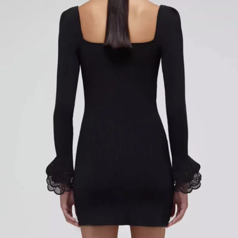 Self portrait SS22 Long Sleeved Dresses Women's Black-5
