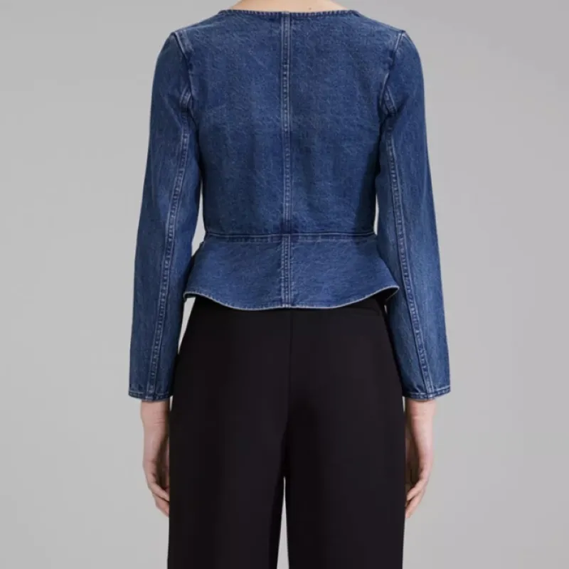 Self portrait FW22 Denim Jacket Women's Blue-4