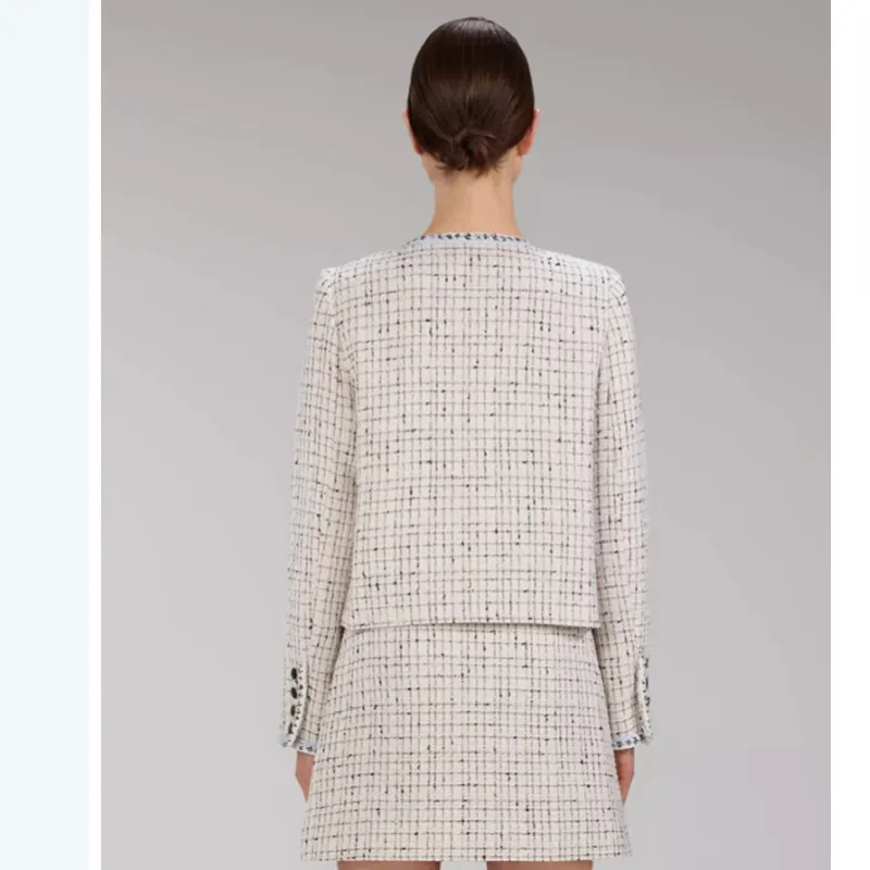 Self-portrait FW22 Jacket Women's White Lattice-1