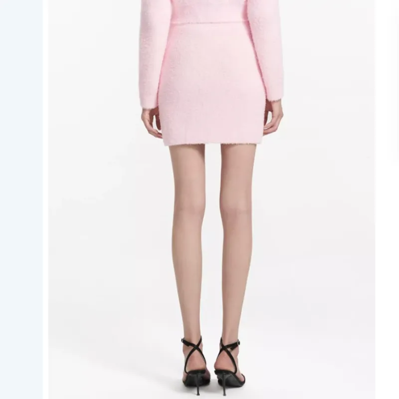 Self portrait Casual Short Skirts Women's Pink-3