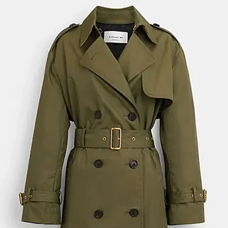 COACH FW23 Trench Coat Women's Green-3